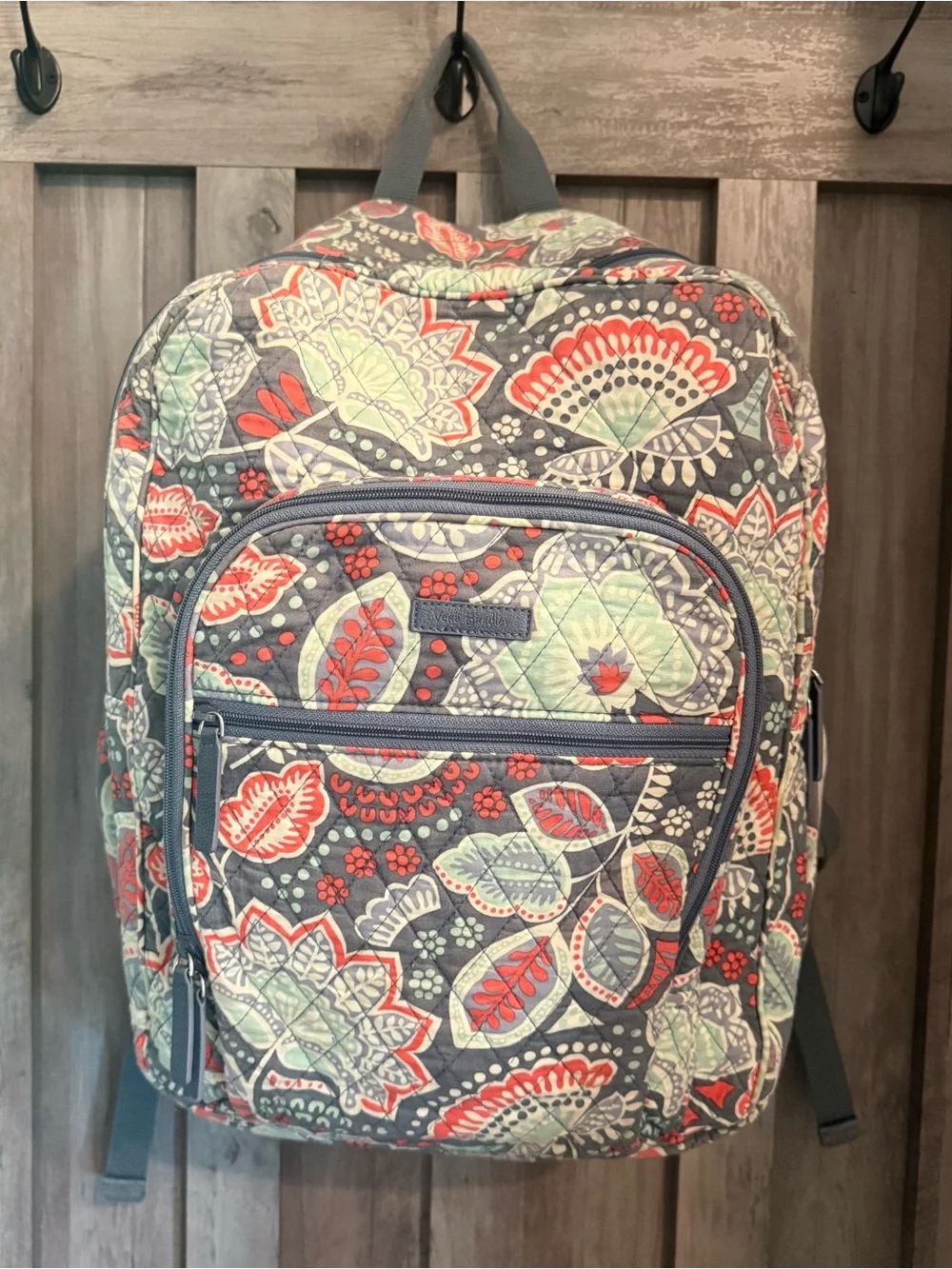Vera Bradley Campus Backpack Nomadic Floral Gray Pink Quilted Bag